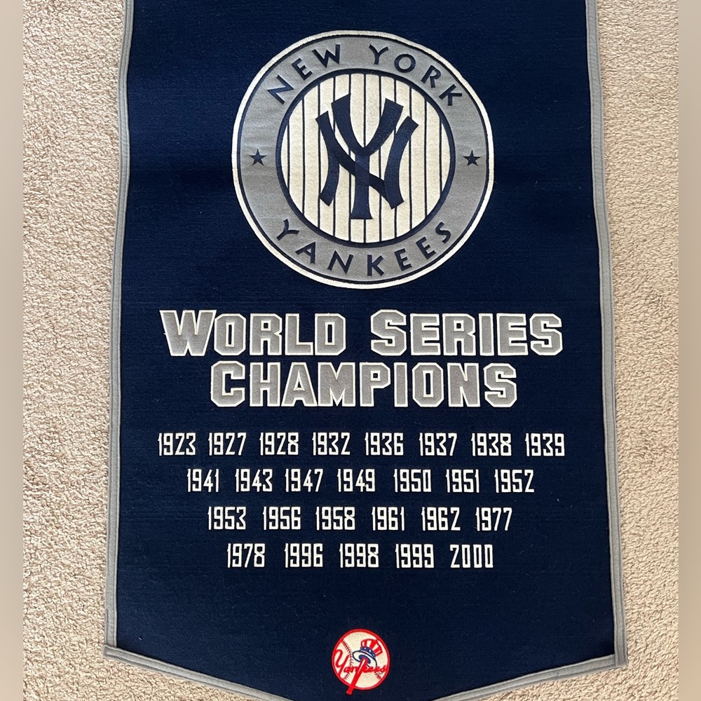 New York Yankees Embroidered World Series Championship Year Banner